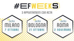 European Freelancers Week 2021 - gli eventi di Acta a Roma, Milano, Bologna